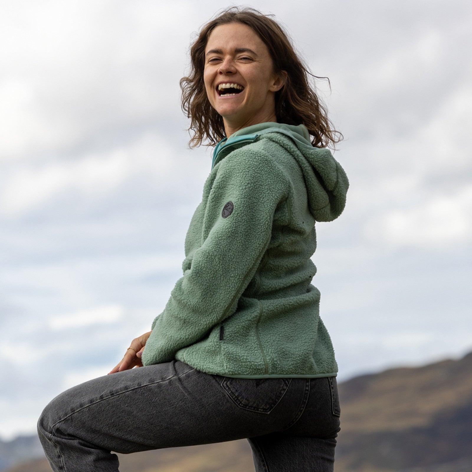 Frauen Sherpa Jacke Bee green bay