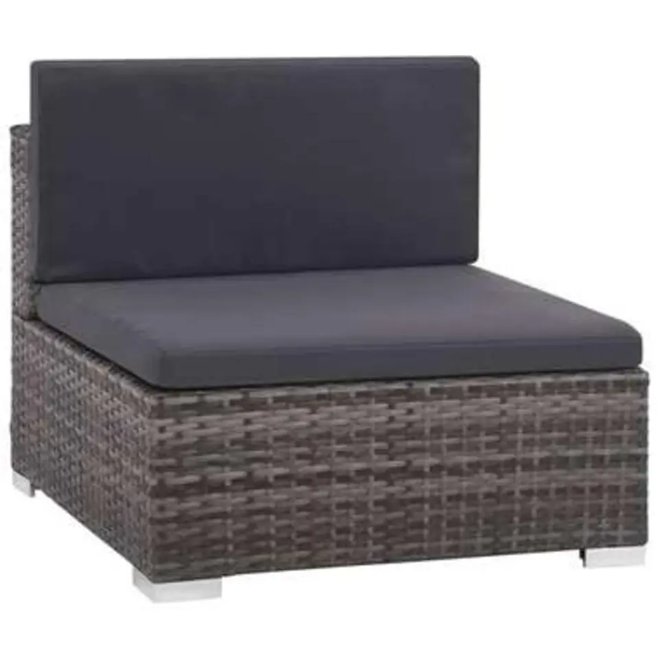 vidaXL - Bankset - Grijs - Poly rattan