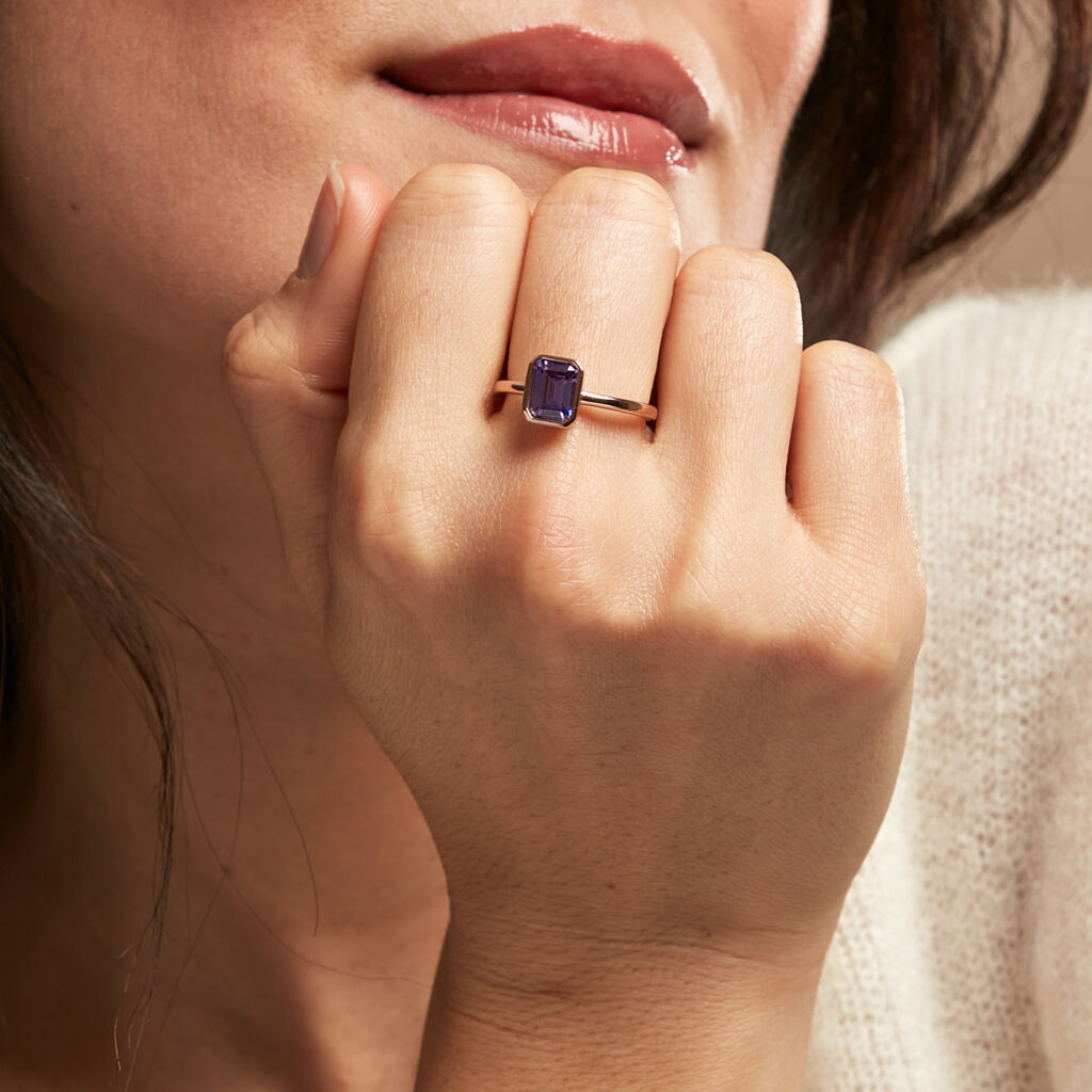 Bague Purple Mood Argent Rose Oxyde De Zirconium