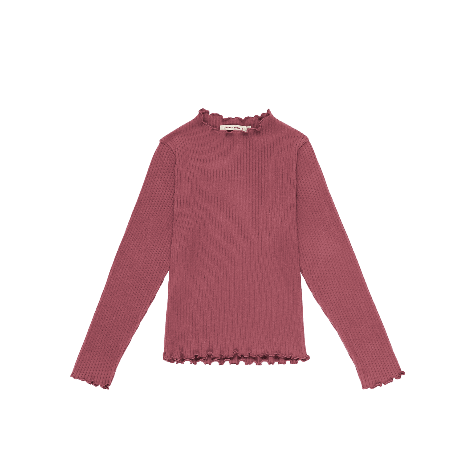 BETSY - Tee-shirt col montant côtelé en coton | Violet