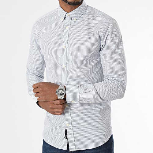 Chemise Manches Longues A Rayures Sky Life Blanc