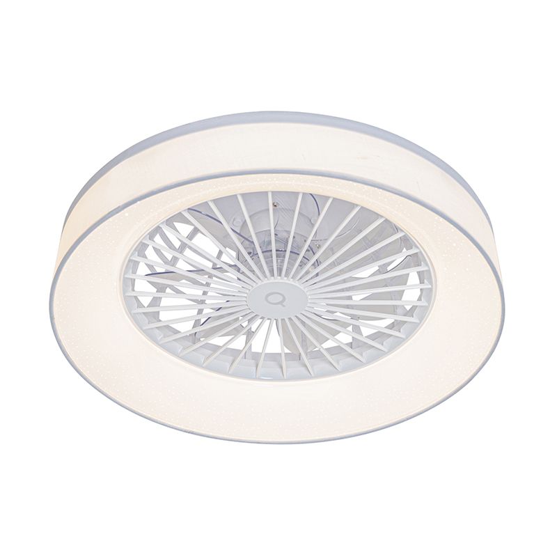 Plafondventilator wit met ster effect 47cm incl. LED dimbaar met afstandsbediening - Emily