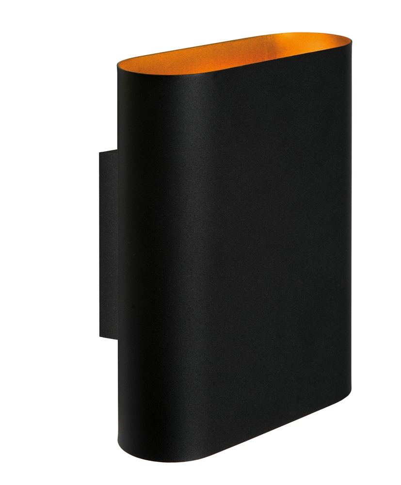 Lucide Ovalis wandlamp 2x E14 zwart/goud