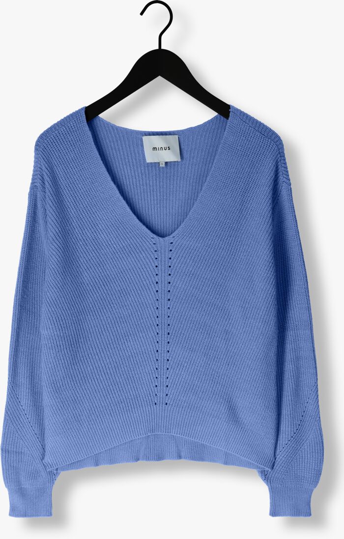 MINUS blauwe minus trui mieke v-neck knit pullover