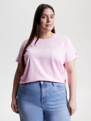 Camiseta com bordado do logotipo Curve