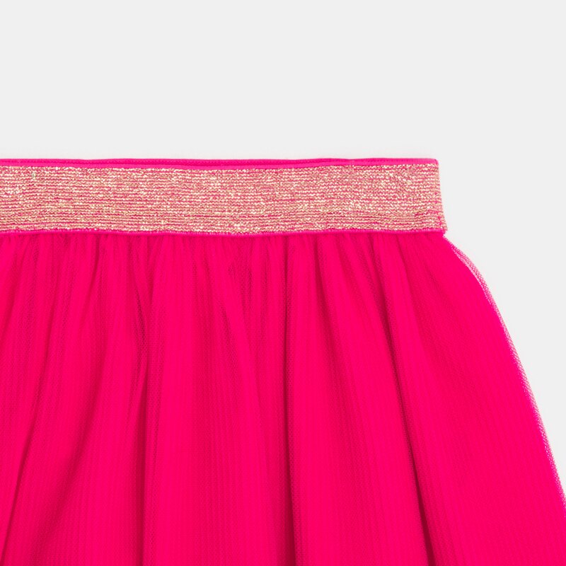 Jupe en tulle plissé ceinture irisée rose bébé fille Rose