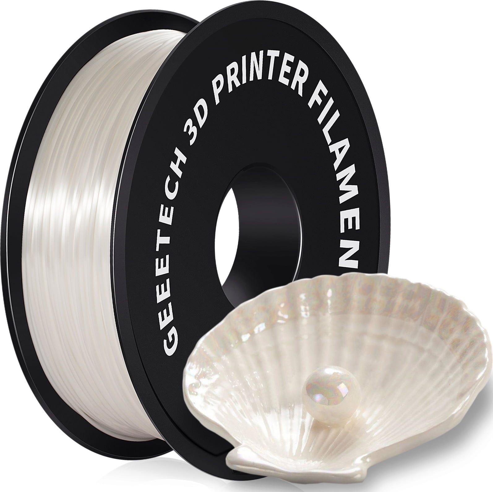 GEEETECH  PLA Silk White, 1,75 mm / 1000 g    Einfach zu verarbeitendes Seidenfilament