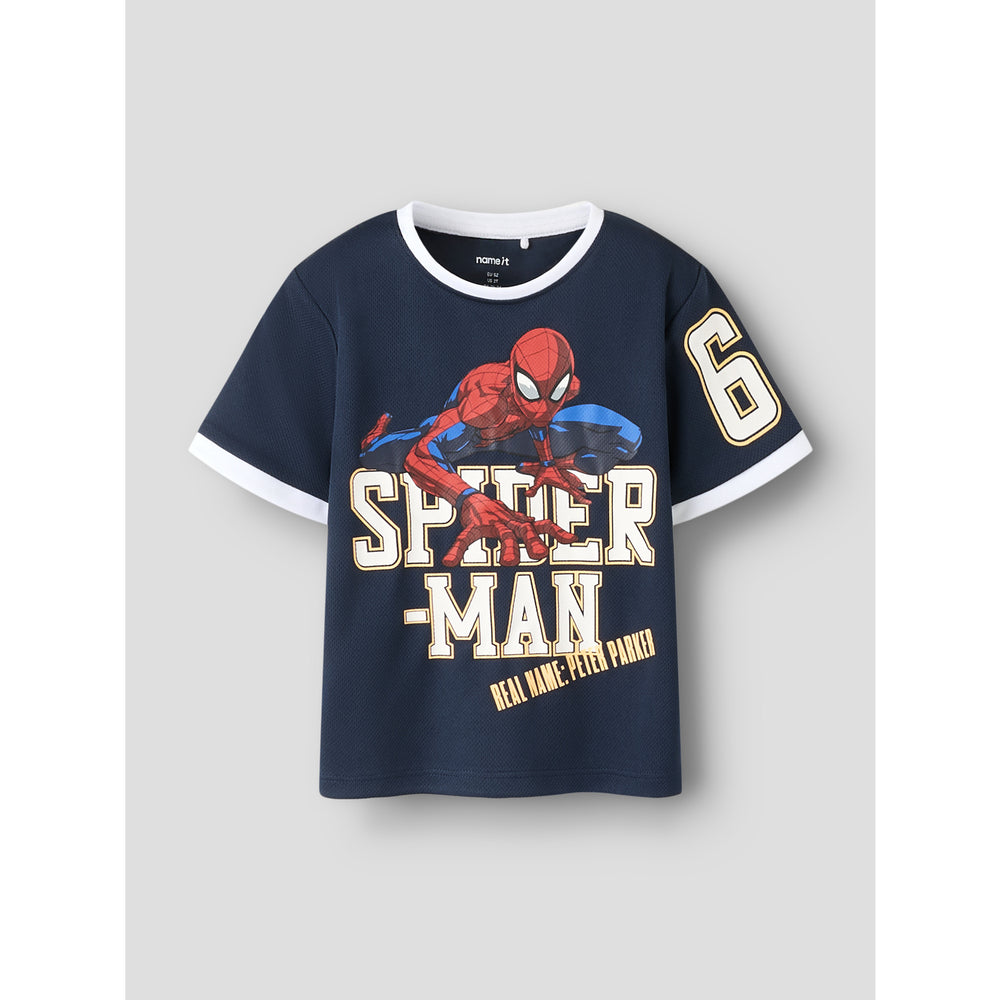 Køb Name It Navy Blazer Nmmanri Spider Nreg Ss Poly Top Mar