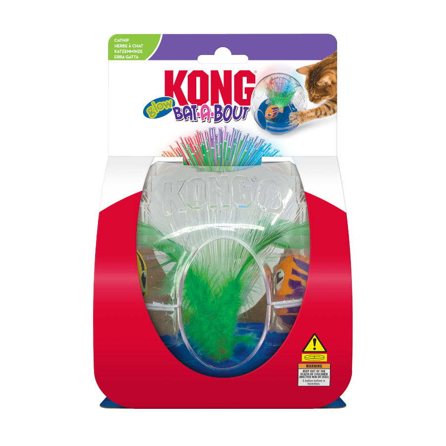 Brinquedo interativo para gatos Kong Bat-A-Bout Glow Aquarium