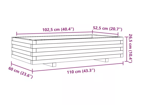Jardinière bac lit surélevé bois blanche 110 x 60 x 45438 cm 02_0037366