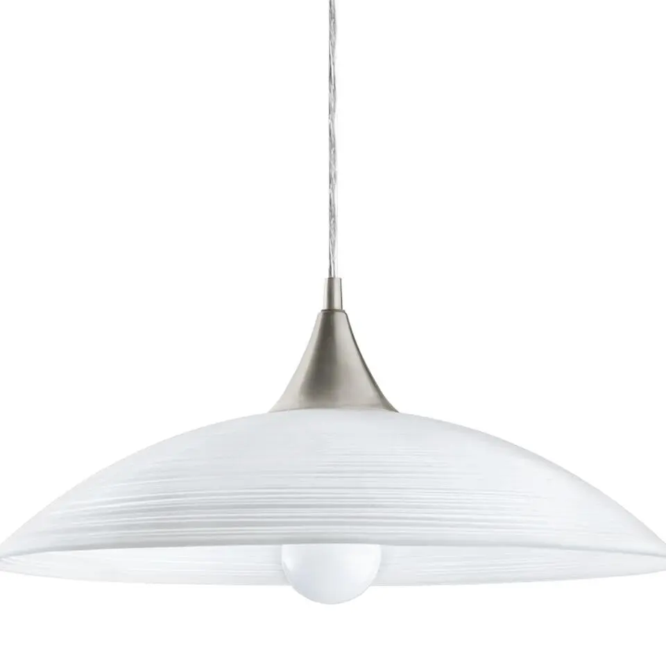 EGLOLazolo-Hanglamp-1Lichts-Ø420mm.-Nikkel-Mat-WitGelakt