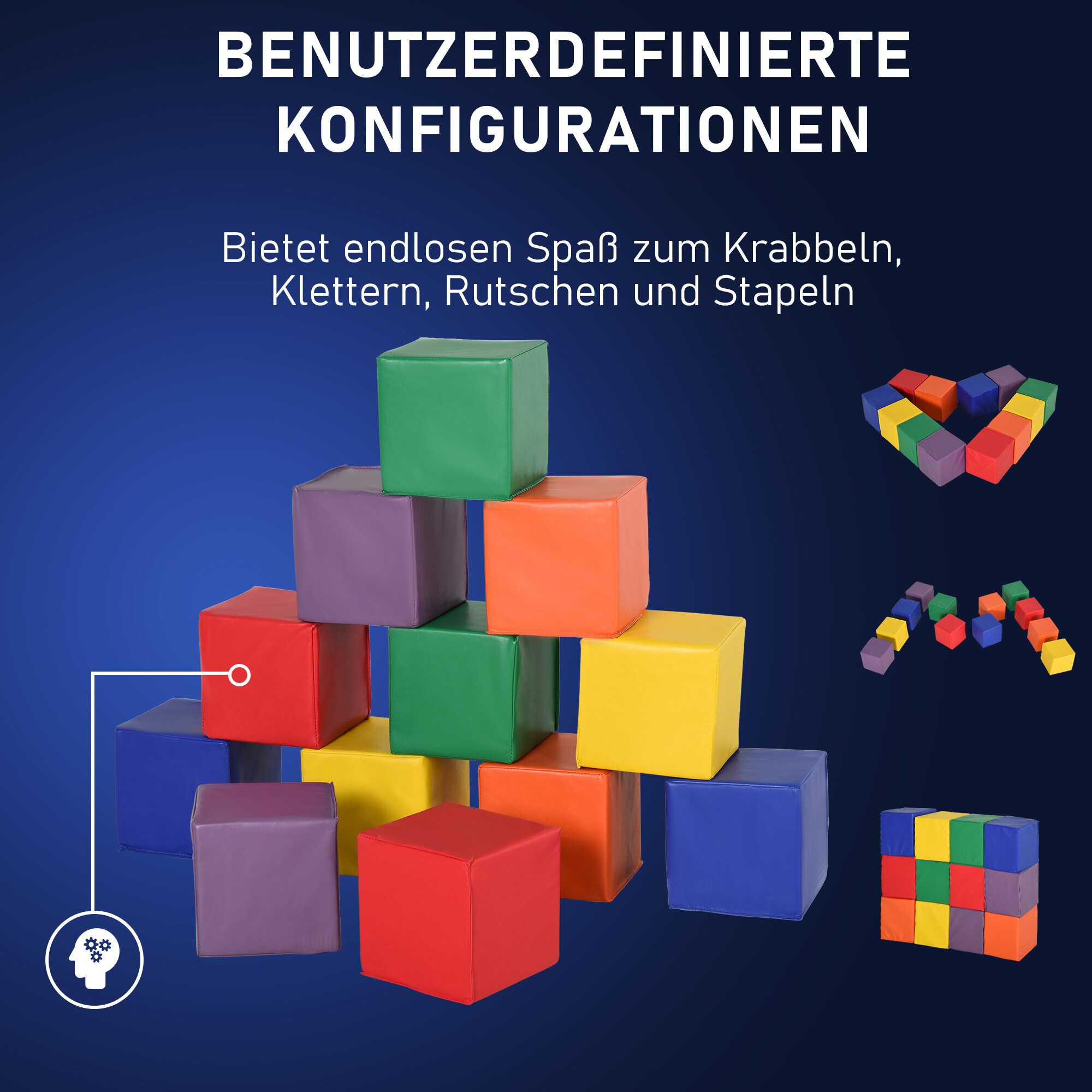 HOMCOM Schaumstoffblöcke als 12-teiliges Set bunt