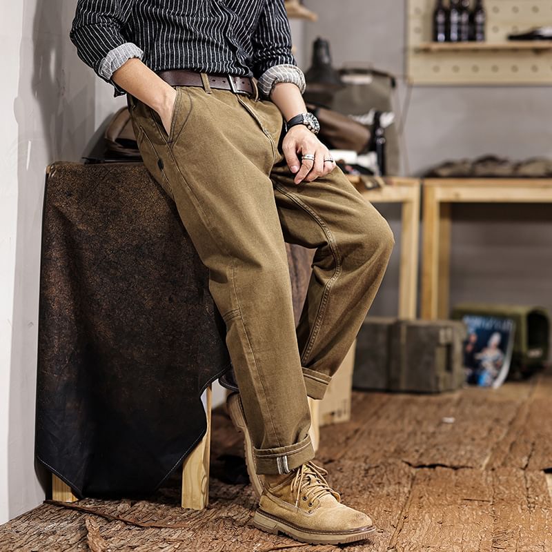 Nataro - Halfhoge effen rechte broek