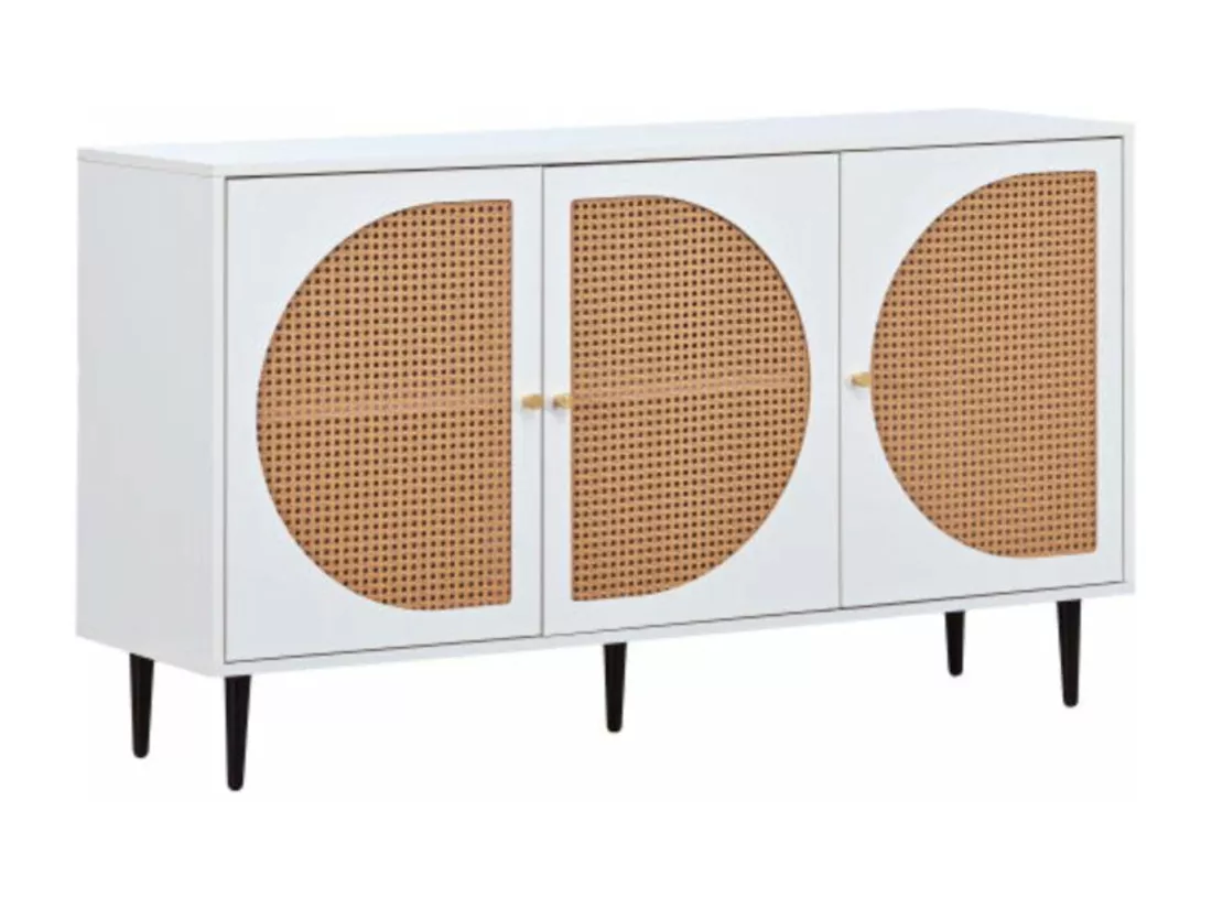 Commode à tiroirs minimaliste,blanche,d129.8 cm x h76 cm