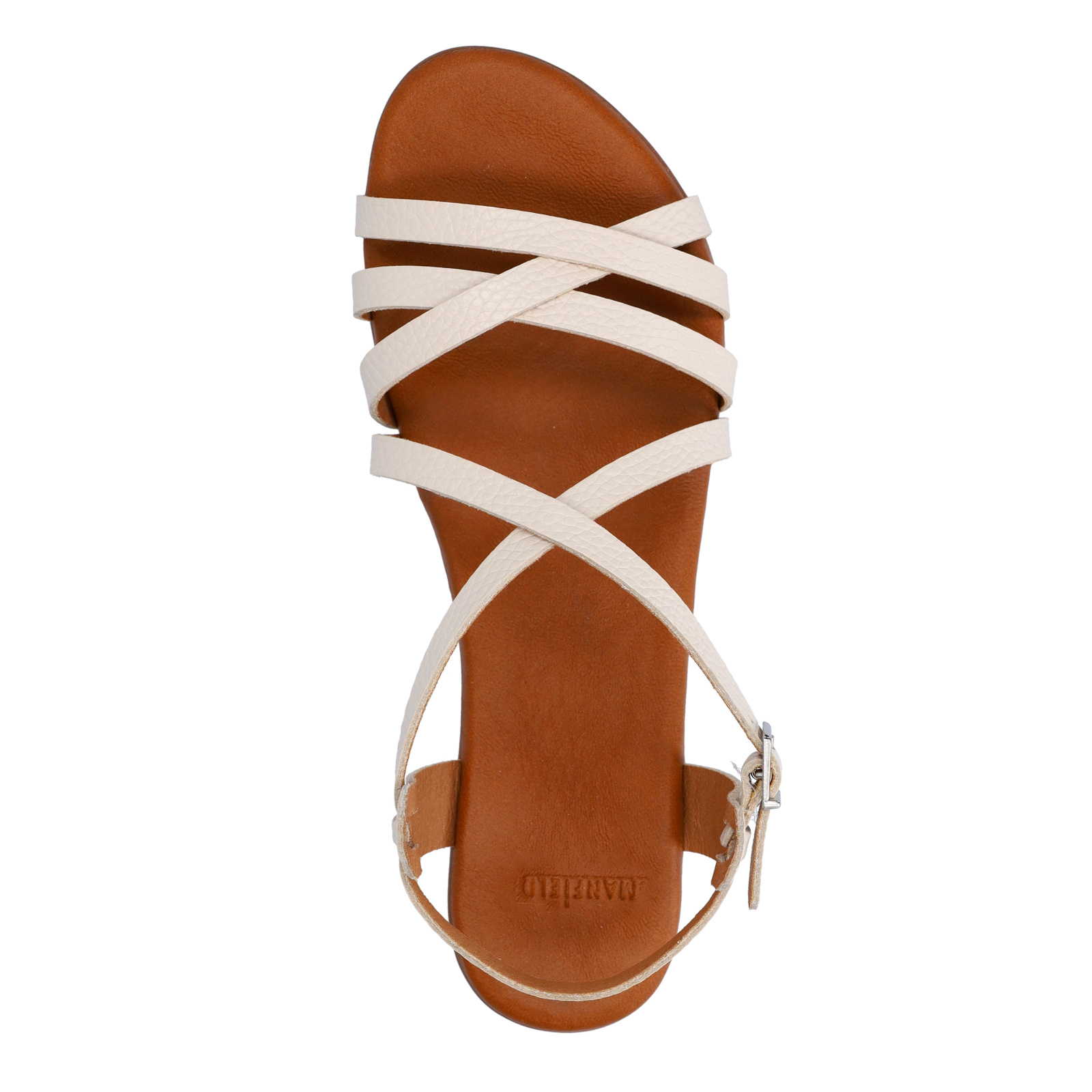 Witte leren sandalen