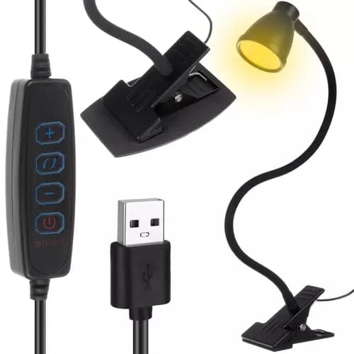 Skrivebordslampe med klips - svart Izoxis 19454