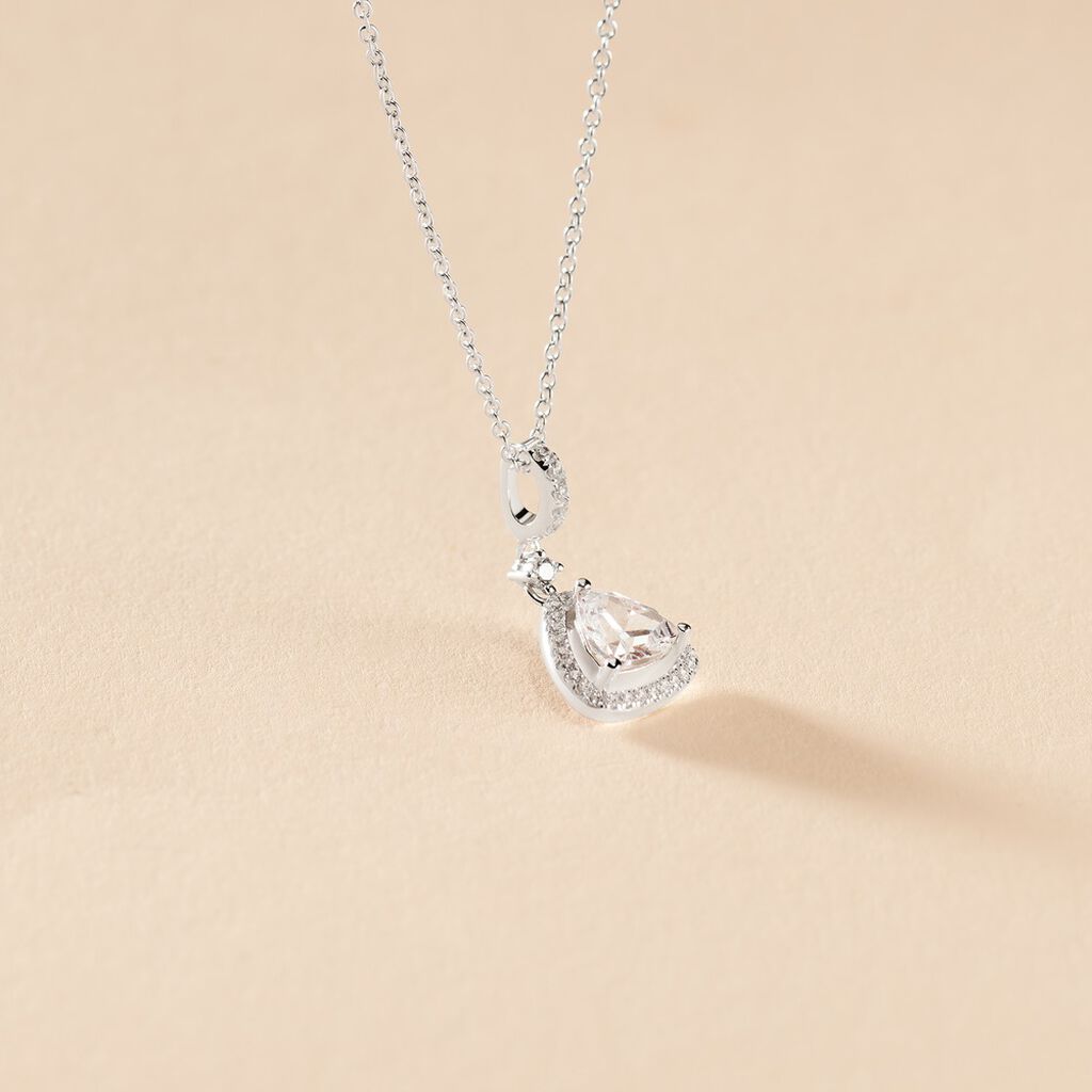 Collier Amantine Argent Blanc Oxyde De Zirconium