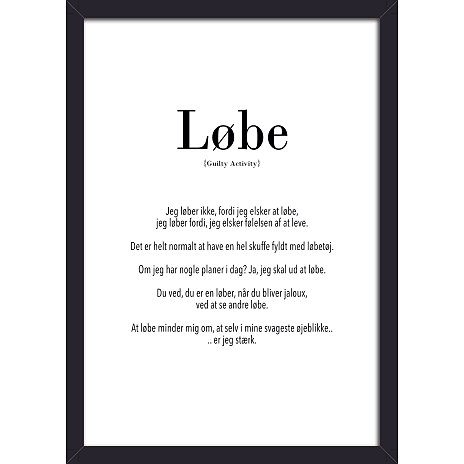 Salling Løbe plakat med sort glasramme 21x29,7 cm