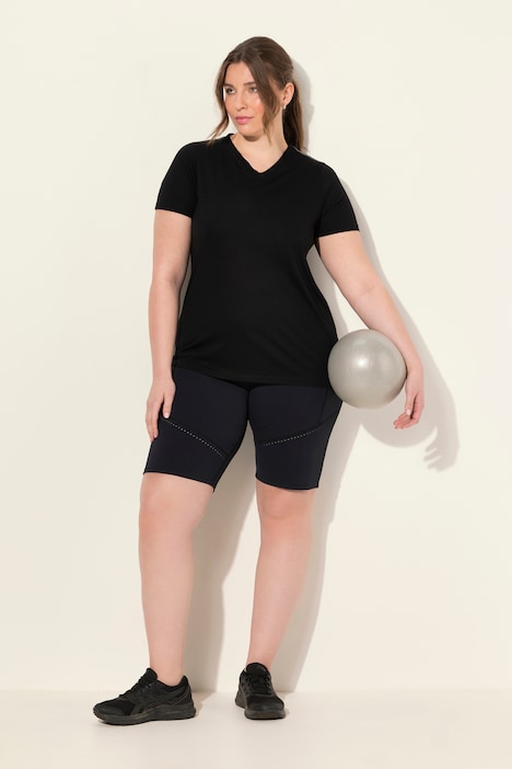Leggings-Shorts, schnelltrocknend, Lochmuster, Tasche