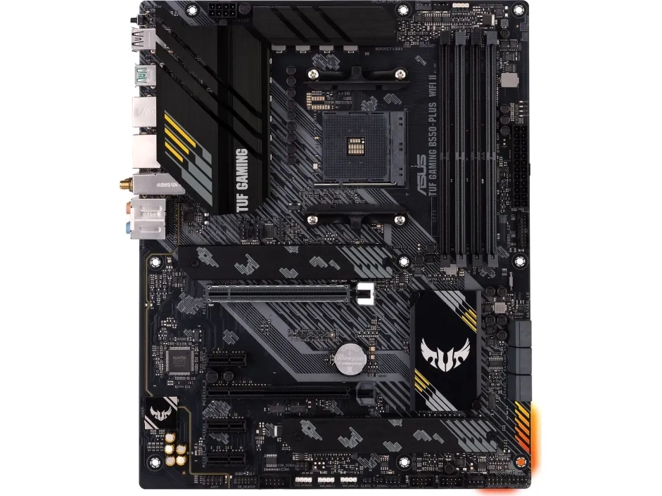 ASUS TUF GAMING B550-PLUS WIFI II - Bundkort - ATX - Socket AM4 - AMD B550 Chipset - USB-C Gen2, USB 3.2 Gen 1, USB 3.2 Gen 2 - 2.5 Gigabit LAN, Wi-Fi 6, Bluetooth - onboard grafik (CPU påkrævet) - HD Audio (8-kanaler)