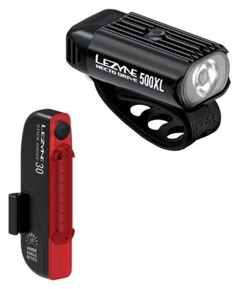 Paire d'Éclairages Lezyne Hecto Drive 500XL / Stick Drive Noir