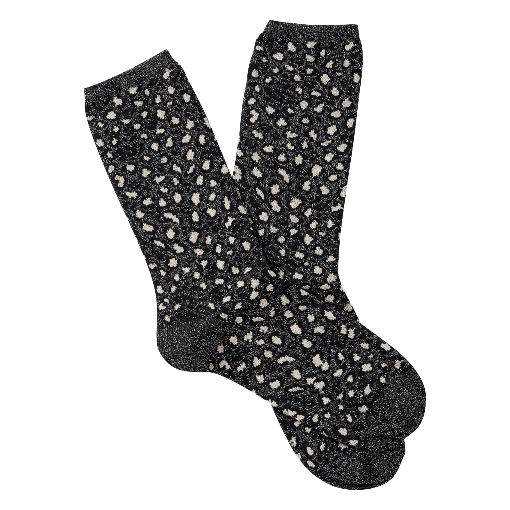 LEA - Chaussettes imprimées en coton mélangé | Noir