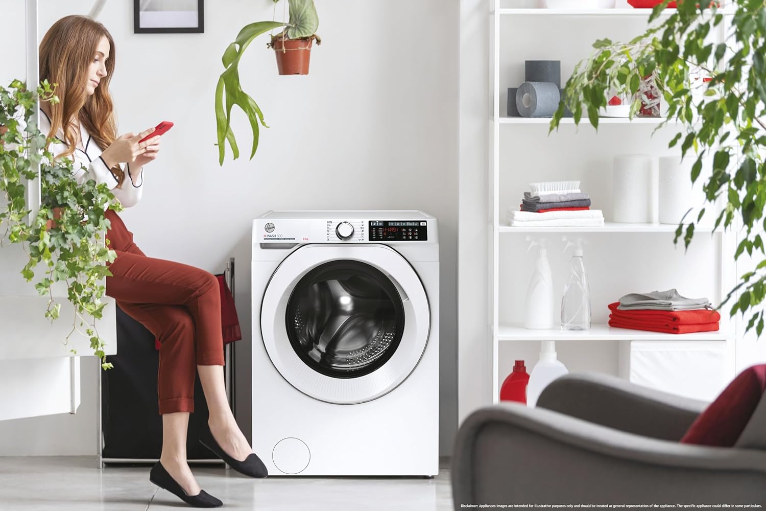 Hoover H-WASH&DRY 500 HDQ 485AMC-84 Waschtrockner / 8 kg Waschen, 5 kg Trocknen/BPM - Inverter Motor/Power Care System/ActiveSteam/Wi-Fi & Bluetooth