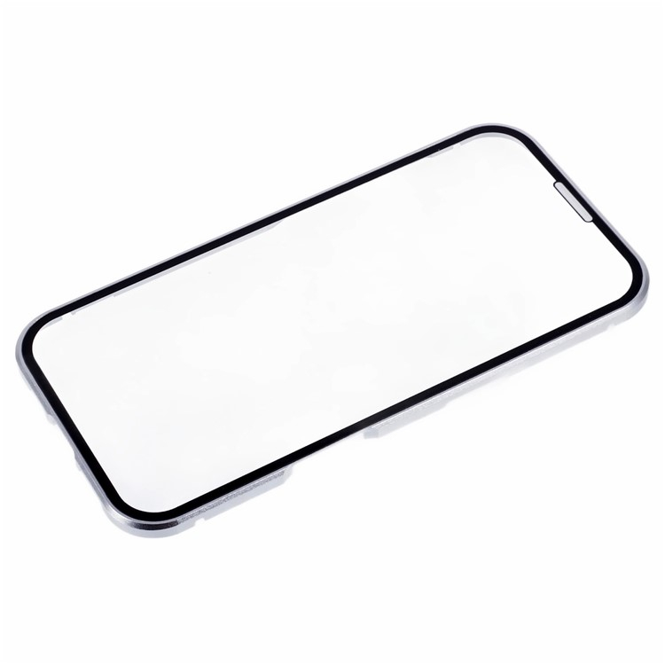 iPhone 16 Magnetische Alu Schutzhülle mit Panzer Glas Backcover   Displayschutz (Magnet-Technologie) - Silber