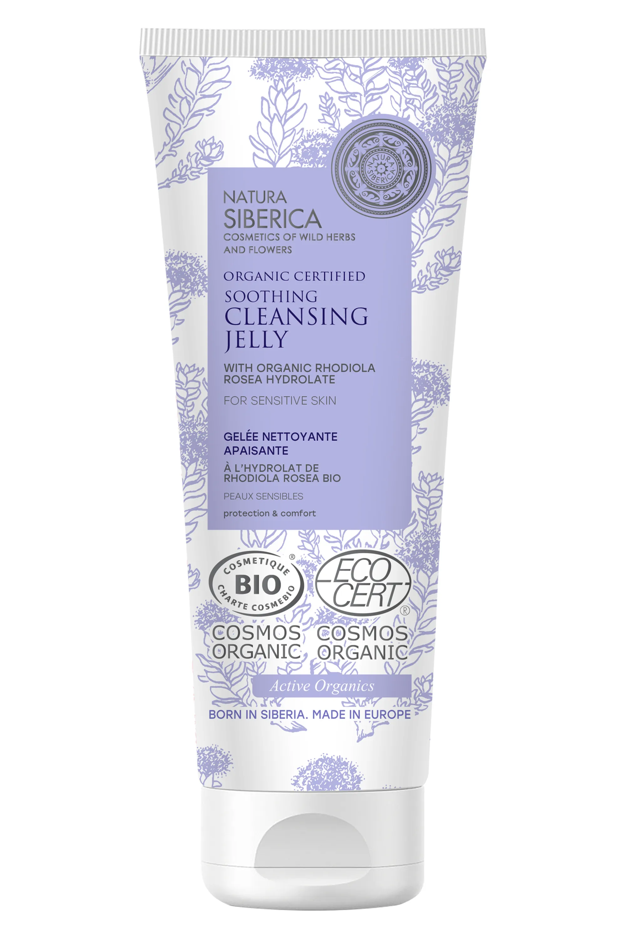 Natura Siberica Gelée nettoyante et démaquillante Bio apaisante à la Rhodiola Rosea-140 ml
