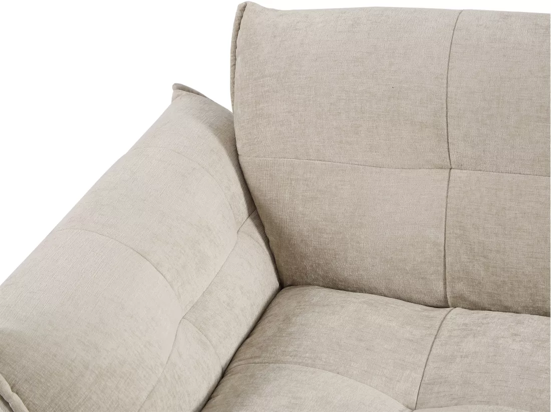Canapé d'angle gauche en tissu chiné beige NAPIZO
