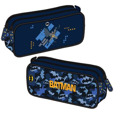 Trousse rectangulaire Batman Darknight - 2 compartiments - bleu nuit - Kid'Abord