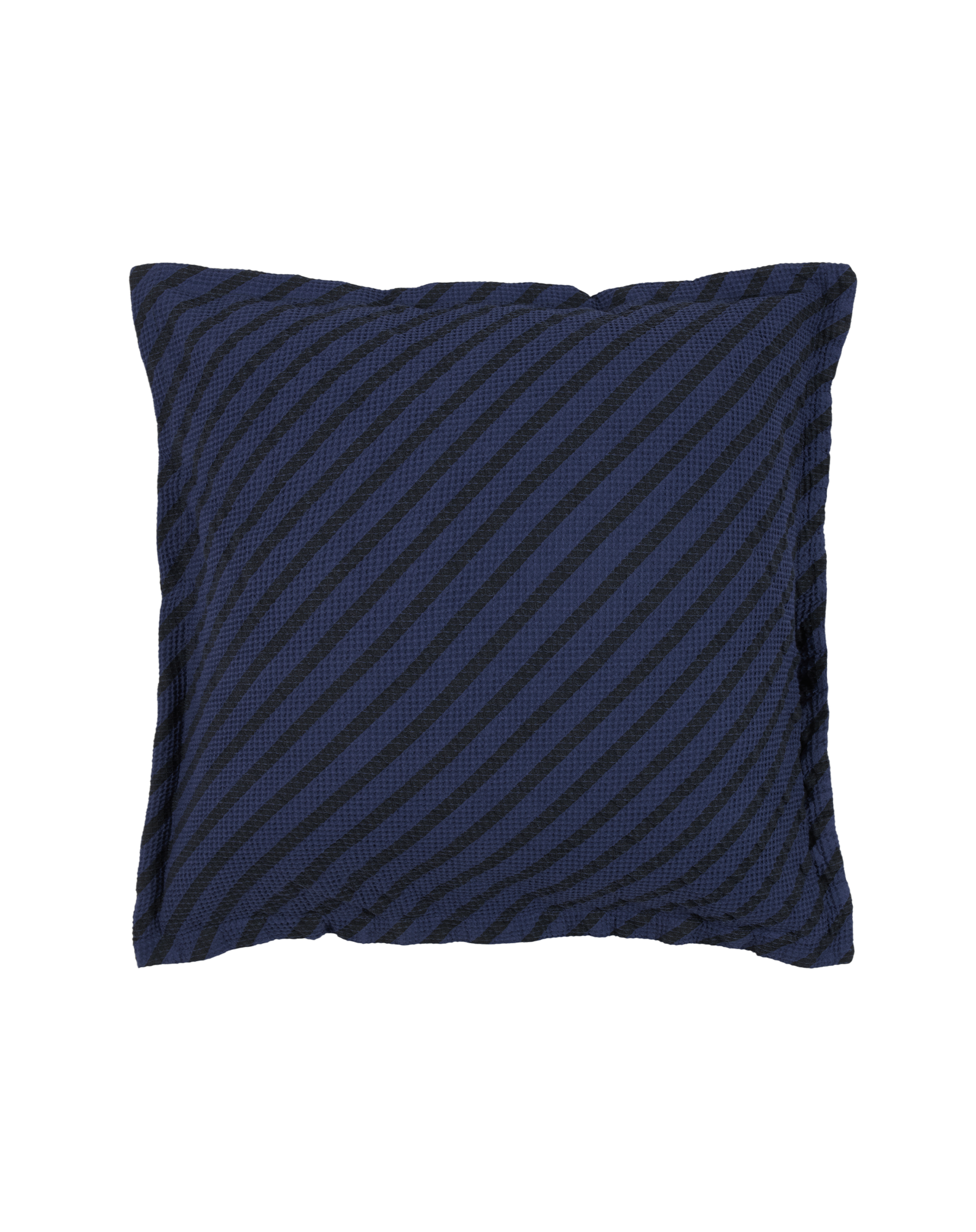 Coussin landscape en coton lavé gauffré | Bleu