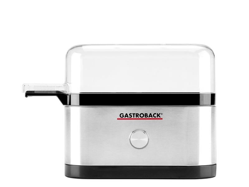 Gastroback Eierkocher Design Mini 3 Eier Silber Handlicher und platzsparender Eierkocher
