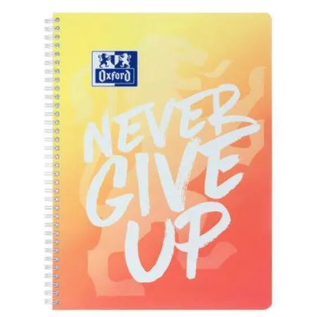 Oxford Collegeblock Never Give Up, A4 limitiert, LIneatur 28, sortiert, Optik Paper®