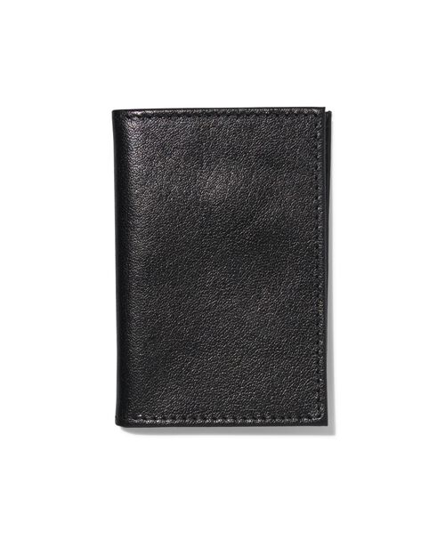 porte-carte en cuir noir avec blocage RFID