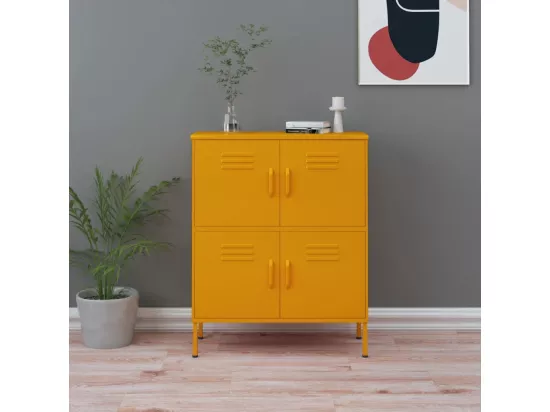 Armoire de rangement Jaune moutarde 80x35x101,5 cm Acier