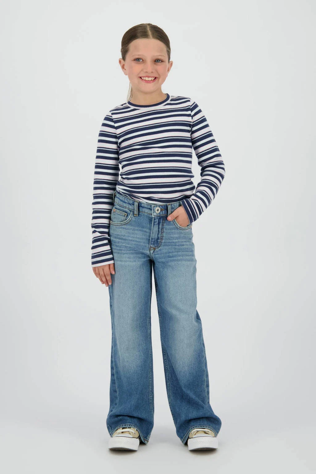 Vingino high waist wide leg jeans medium blue denim