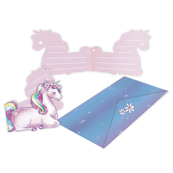 Unicorn Uitnodigingen En Enveloppen 8st