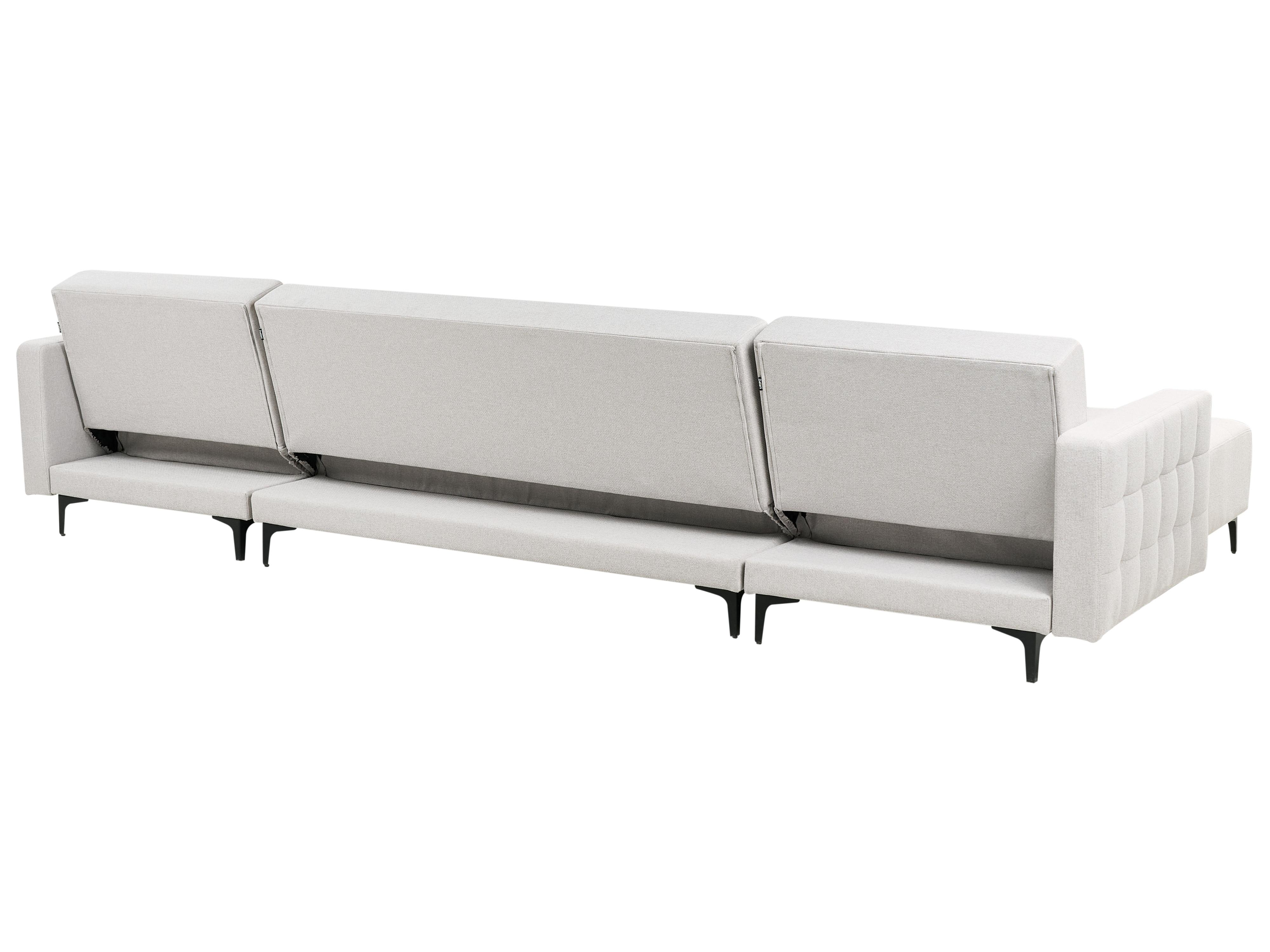 Modulaire U-vormige slaapbank 5-zits ABERDEEN Stof Lichtgrijs