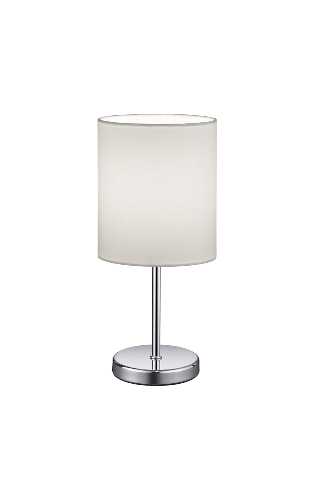 Tischlampe - weiß-chrom - Metall-Stoff - 29 cm hoch