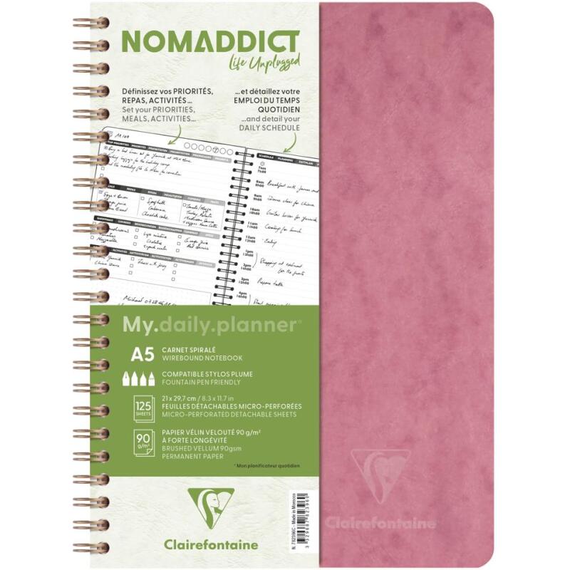 My.daily.planner Age Bag carnet reliure intégrale A5 250 pages détachables - Rose antique