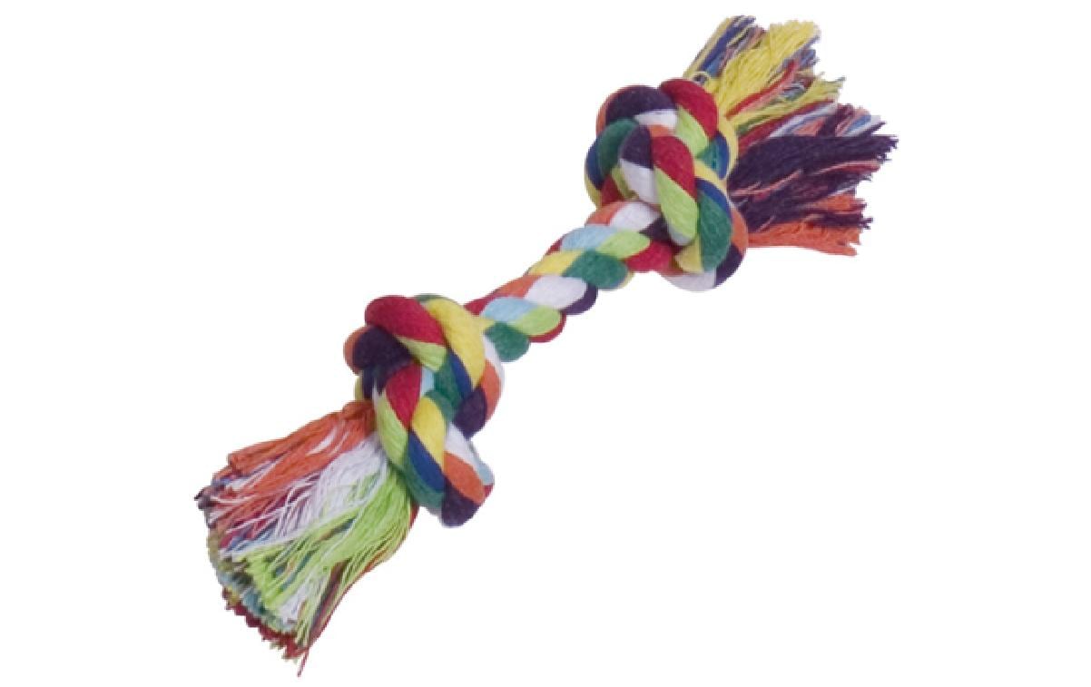 Hunde-Spielzeug Knotenseil, MehrfarbigSpielseil für Hunde - 21 cm