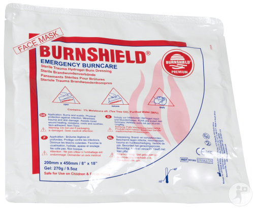 Burnshield Emergency Burncare Face Mask Pansements Stériles Pour Brûlures 20x45cm Pièce 1