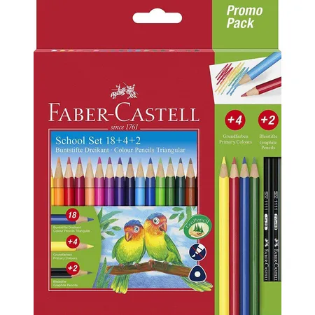 Faber-Castell Buntstifte dreikant, 24 Stück Promopack