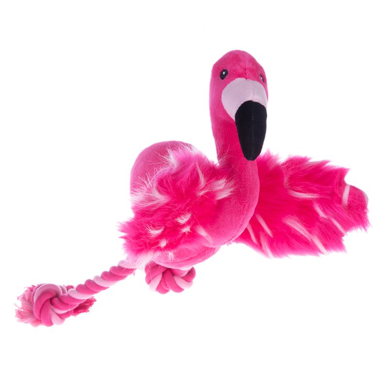 Jouet avec corde, Flamant rose
