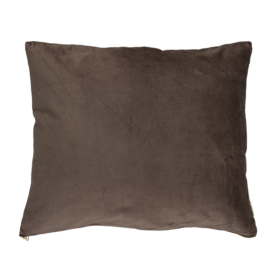 Kussen Gold Zipper Charcoalbrown