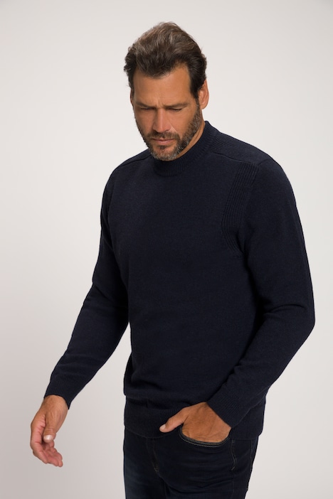 Pullover, Langarm, Ripp Stehkragen, Strukturstrick, bis 8 XL