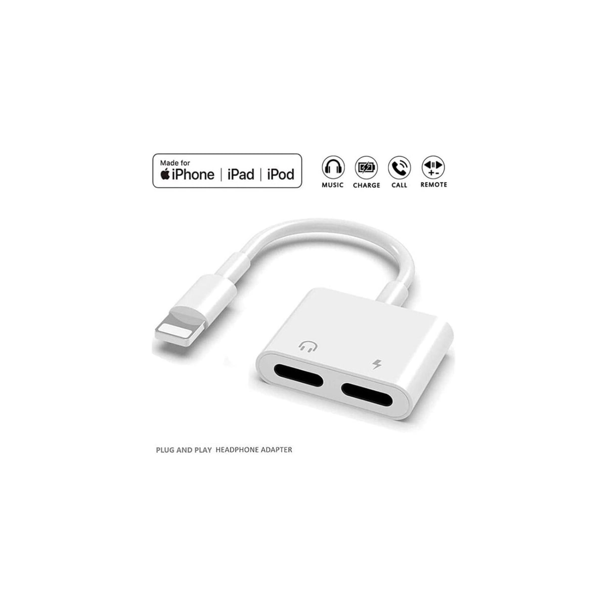 Hodetelefon og ladeadapter Lightning x2  til Lightning