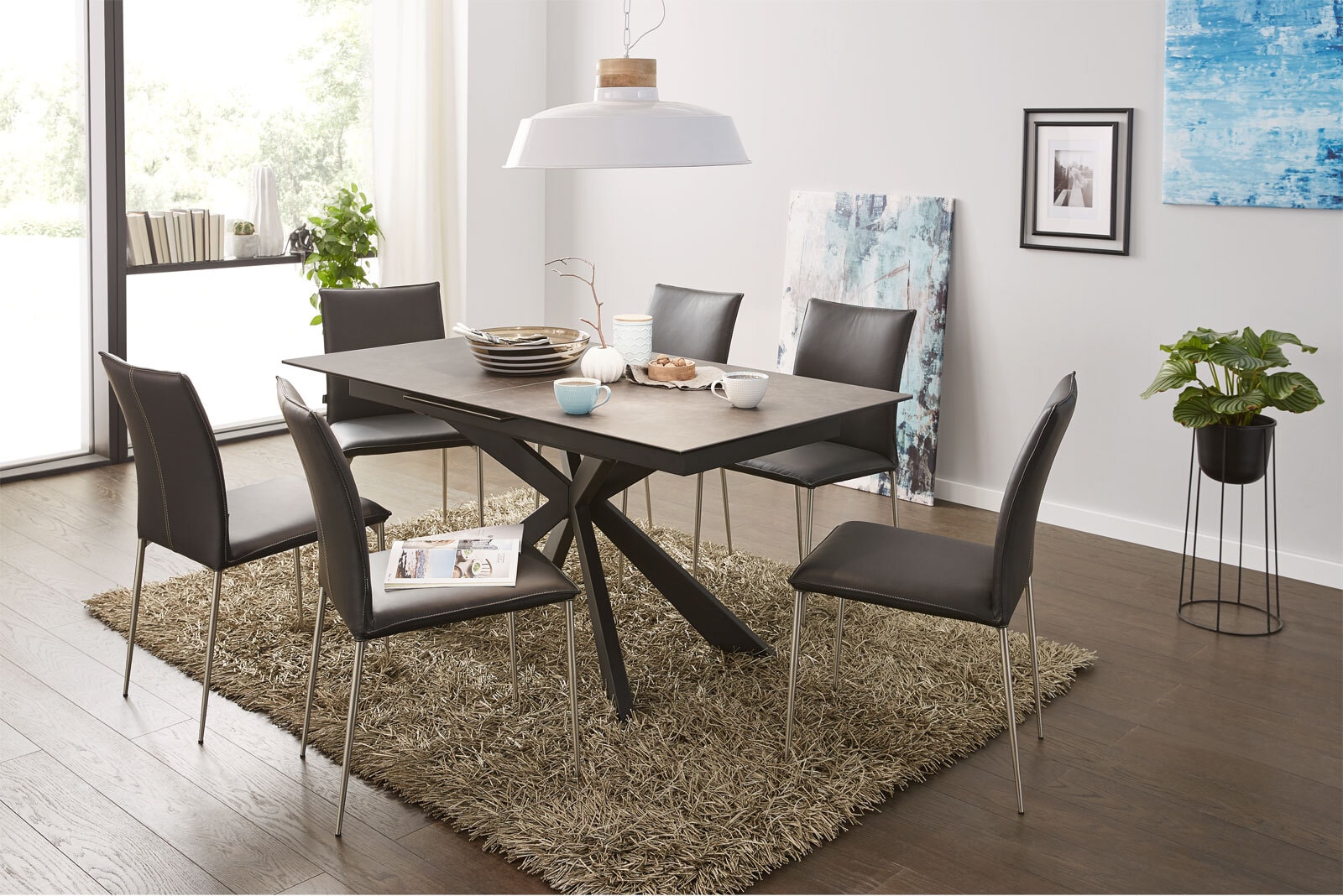 CASAVANTI Esszimmerstuhl LEON 2er Set Leder braun