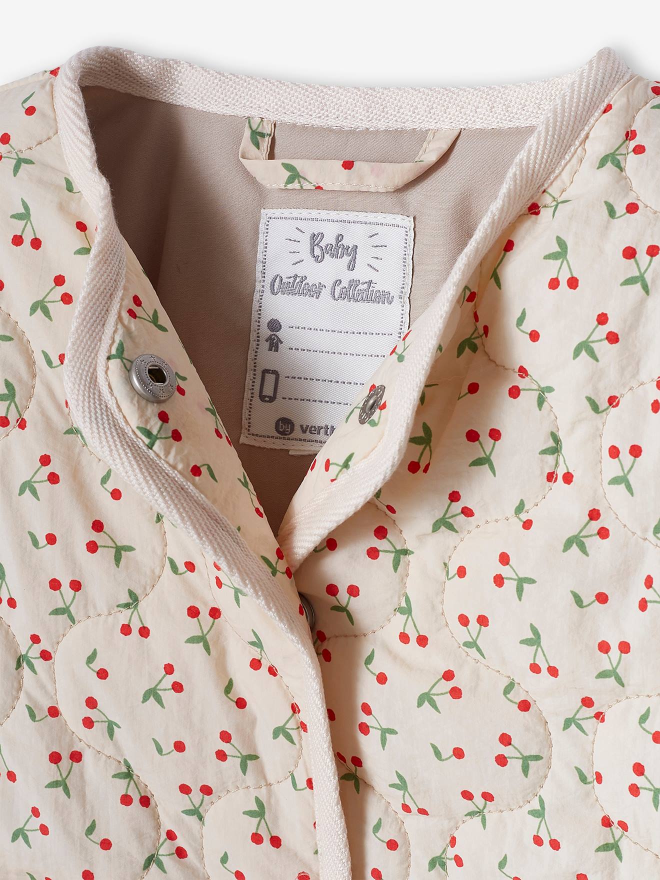Casaco acolchoado para bebê, rosa claro